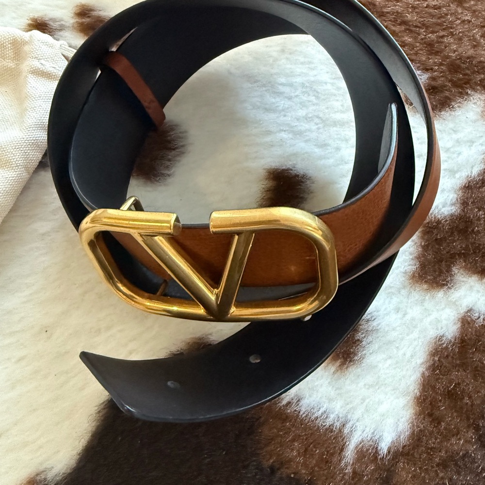 Valentino Garavani Tan Logo Belt
